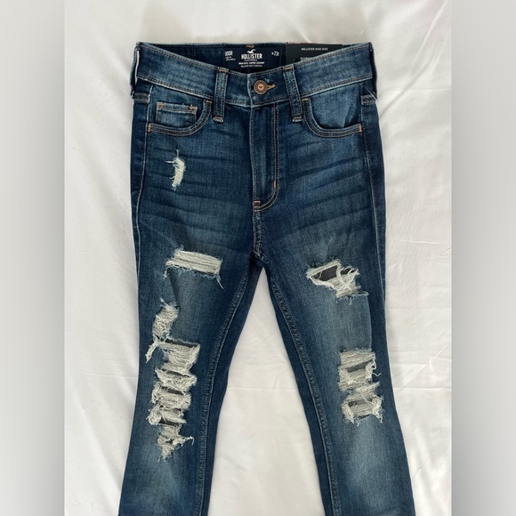 NWT/Hollister High-Rise Super Skinny Jeans 000R W23 Distressed - Picture 3 of 8